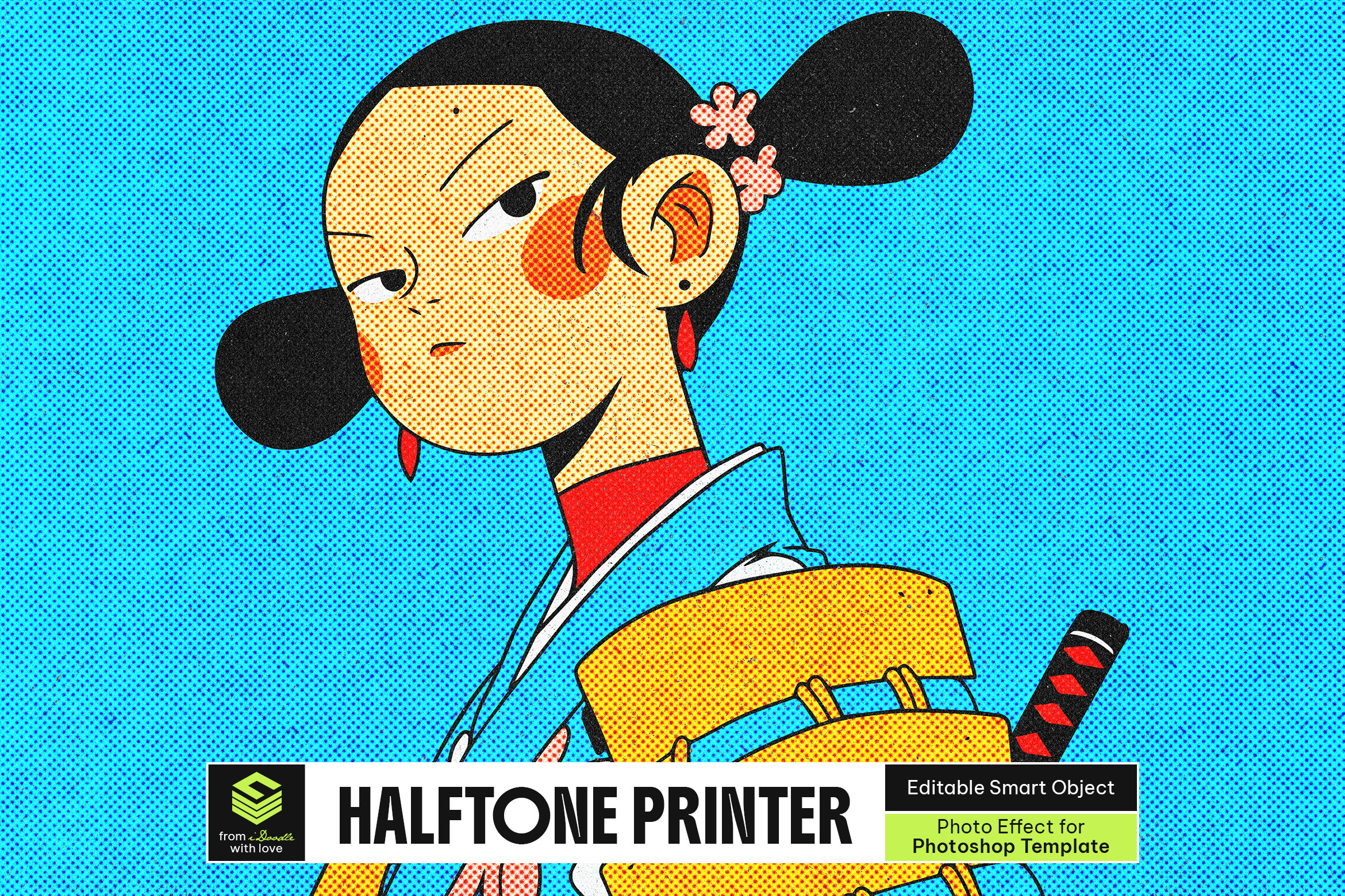 Halftone Printer Photo Effect
